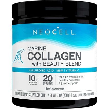 Neocell Marine Collagen With Beauty Blend For Skin Hydration Healthy Hair Nails And Joint Support Keto Certified Gluten Free Unflavored Powder 7 Ounces 20 Servings