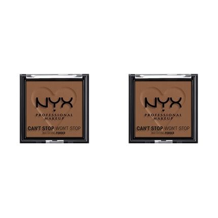 Nyx Professional Makeup Can'T Stop Won'T Stop Mattifying Pressed Powder Deep 0.21 Ounce