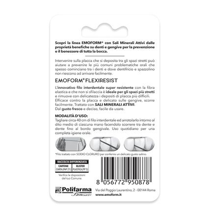 Emoform Flexiresist Waxed Dental Floss With Mineral Salts And Mint 30M