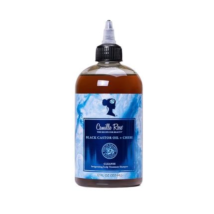 Camille Rose Black Castor Oil & Chebe Cleanse Invigorating Scalp Treatment Shampoo 12 Fl Oz