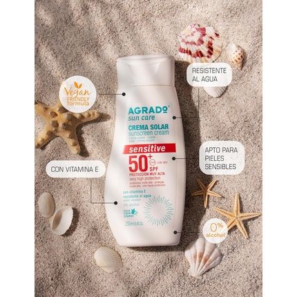 Agrado Sensitive Sunscreen Spf 50+ Water Resistant Vegan Formula 250Ml - Image 3