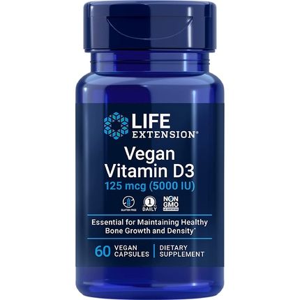 Life Extension Vegan Vitamin D3 Joint/Bone Health Immune Support 60 Count Capsules