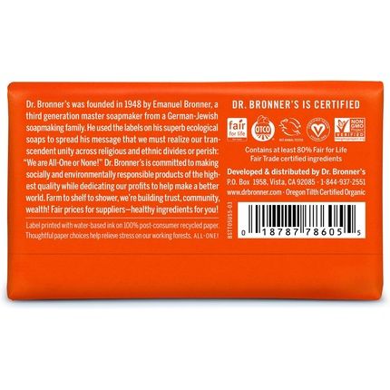 Dr Bronner'S 3-In-1 Tea Tree Pure Castile Bar Soap 140G