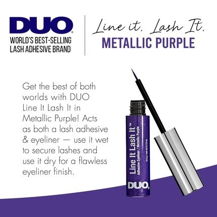 Duo Line It Lash It Adhesive Eyeliner Metallic Purple Waterproof Long - Image 3