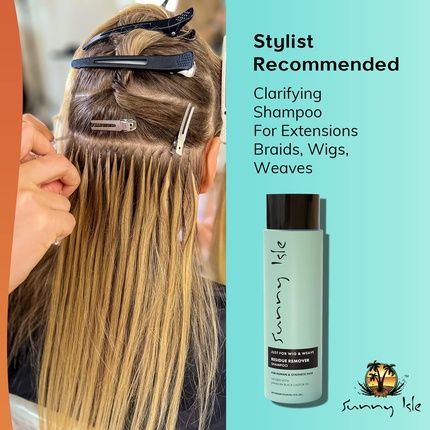 Sunny Isle Just For Wig, Weave, Braid & Extensions Residue Remover Shampoo 12Oz - Image 3