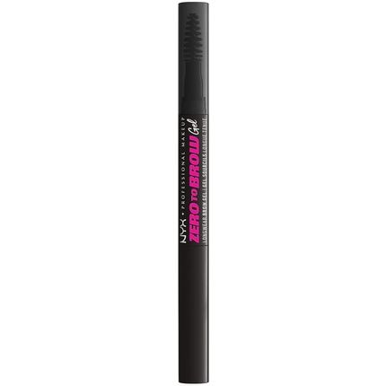 Nyx Professional Makeup Longwear Vegan Tinted Liquid Eyebrow Gel Zero To Brow 12 Black 1Ml