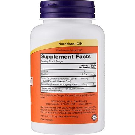 Now Foods Castor Oil 650Mg 120 Softgels - Image 3