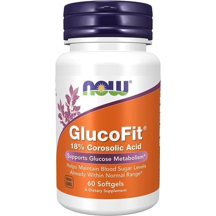 Now Glucofit With 18% Corosolic Acid Supports Glucose Metabolism 60 Softgels