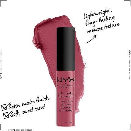 Nyx Professional Makeup Soft Matte Lip Cream Lightweight Liquid Lipstick Sao Paulo Bubblegum Pink