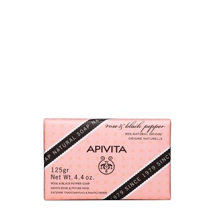 Apivita Natural Soap With Rose And Black Pepper 125G