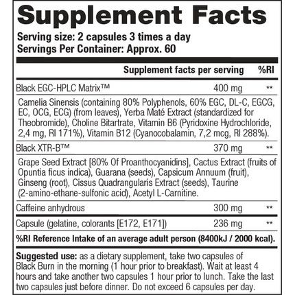 Stacker 2 - Black Burn - Fat Burner - Fat Burner - 120 Capsules - Image 3