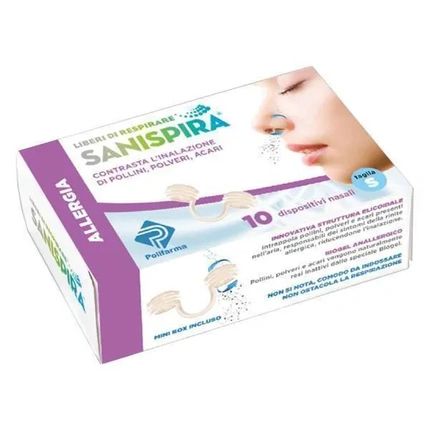Sanispira Anti-Allergy Nasal Filter For Hay Fever, Pet Hair & Pollen Allergy - Patented 360Deg Filter System Size S