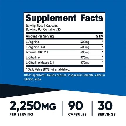 Nutricost Nitric Oxide Booster 750 Mg 90 Capsules