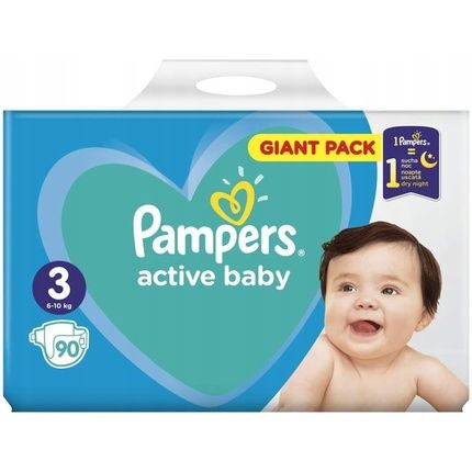Pampers Active Baby Diapers Size 3 90 Pieces 6-10Kg