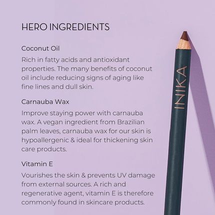 Inika Organic Hypoallergenic Vegan Eye Pencil Long-Lasting Water-Resistant Makeup With Vitamin E And Coconut Oil Gentle For Sensitive Eyes Black - Image 3
