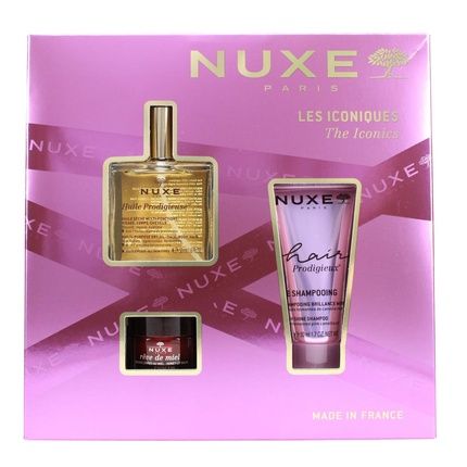 Nuxe The Iconics Gift Set Includes 50Ml Huile Prodigieuse Dry Oil 50Ml Shampoo & 15G Lip Balm