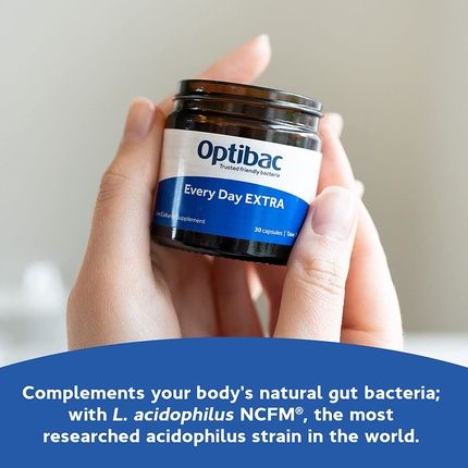 Optibac Probiotics Every Day Extra High Strength Vegan Digestive Probiotic Supplement 30 Capsules - Image 3