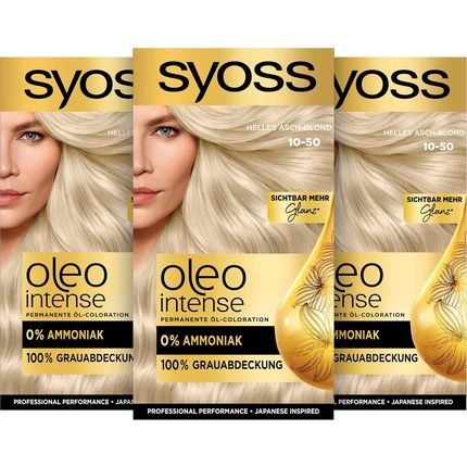 Syoss Oleo Intense Oil Colouration 10-50 Light Ash Blonde Level 3