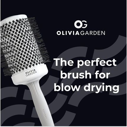 Olivia Garden Expert Blowout Shine Hairbrush White And Grey 65Mm - Image 3