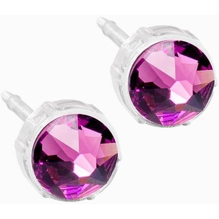 Blomdahl Nickel Free Medical Plastic 6Mm Crystal Stud Earrings