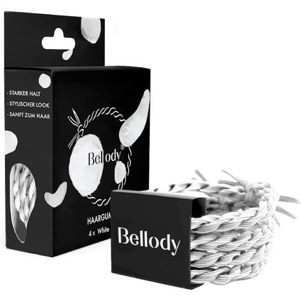 Bellody Original Hair Bobbles Sundance Edition Stylish Braided Hair Scrunchie With Strong Hold Set Of 4 White Canyon Women'S Hair Accessories