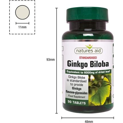 Natures Aid Ginkgo Biloba 120Mg 90 Tablets - Image 3
