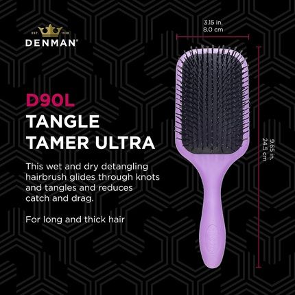 Denman Tangle Tamer Ultra Detangling Paddle Brush For Curly Hair And Black Natural Hair - Wet & Dry Hair