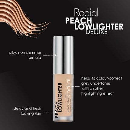 Rodial Peach Lowlighter Deluxe 1.6Ml Non-Shimmer Formula For Deeper Skin Tones Caffeine Hyaluronic Acid Vit E Weightless Illuminating Effect Concealer - Image 3