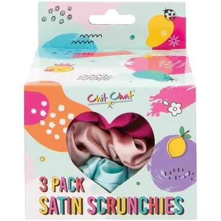 Chit Chat Hair Scrunchies Set Of 3 Assorted Colors - Pack Of 3