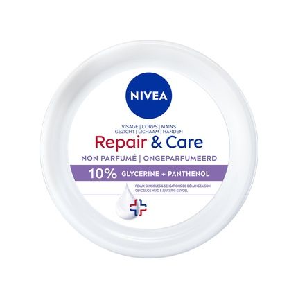 Nivea Body Cream Repair & Care Unscented Nourishing And Moisturizing Body Cream For Dry Skin