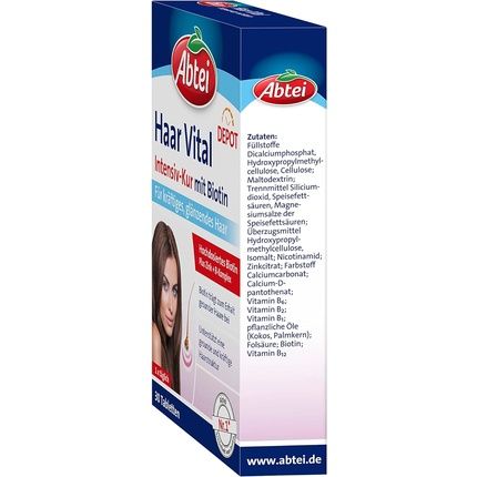 Abtei Hair Vital Intensive Treatment - High-Dose Biotin, Zinc, And Vitamin B Complex With Depot Effect - For Strong, Shiny Hair - Laboratory Tested, Vegan - 30 Tablets - Image 3