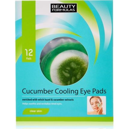 Beauty Formulas Clear Skin Cucumber Cooling Eye Pads 12 Sheets