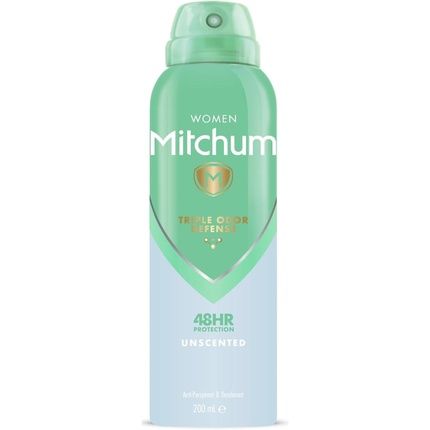 Mitchum Women Triple Odor Defense 48Hr Protection Deodorant Spray & Antiperspirant 200Ml Unscented