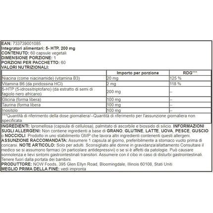 Now Double Strength 5-Htp 200Mg 60 Veg Capsules