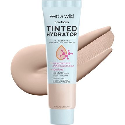 Wet N Wild Bare Focus Tinted Hydrator With Hyaluronic Acid And Vegan Squalane For Radiant Skin Semi-Matte Finish Light To Medium Coverage Pale Shade
