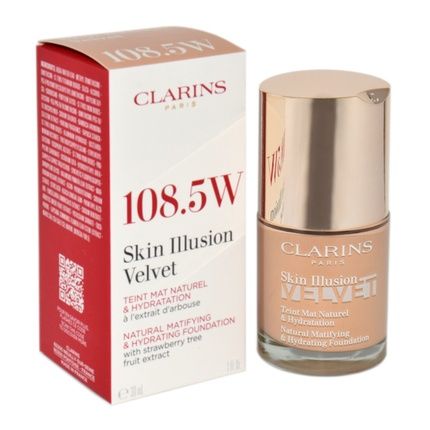 Clarins Skin Illusion Velvet Foundation 1085W Cashew 30Ml Natural Matifying & Hydrating Foundation