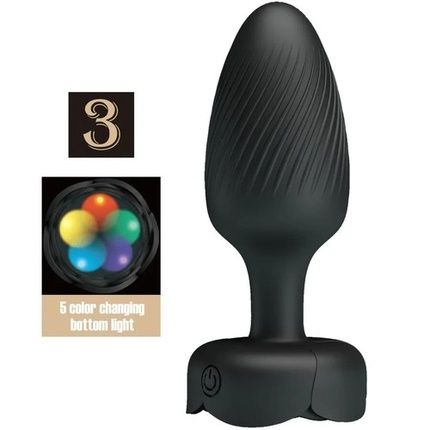 Pretty Love Osborn Anal Plug With Led Light Black 9.8Cm
