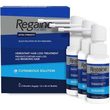 Regaine For Men Extra Strength Scalp Solution For Hair Regrowth 60Ml - Pack Of 3