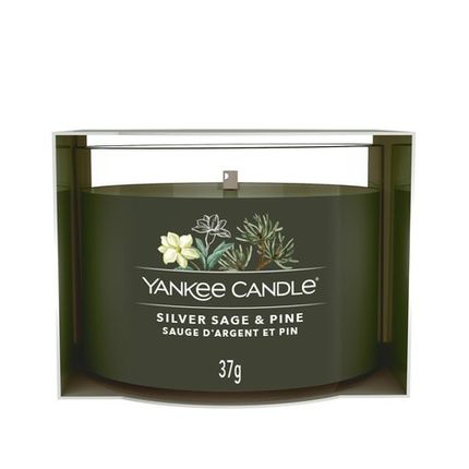Yankee Candle Glass Votive Candle Silver Sage & Pine 37G Scented Candle