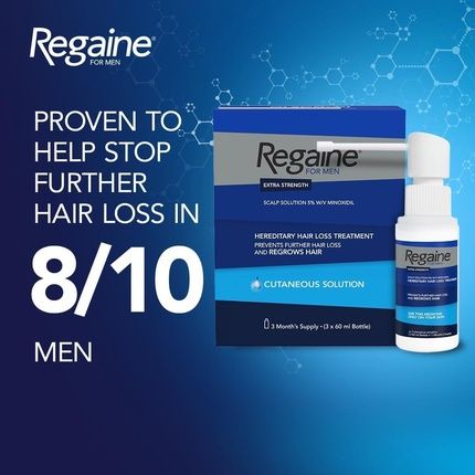 Regaine For Men Extra Strength Scalp Solution For Hair Regrowth 60Ml - Pack Of 3