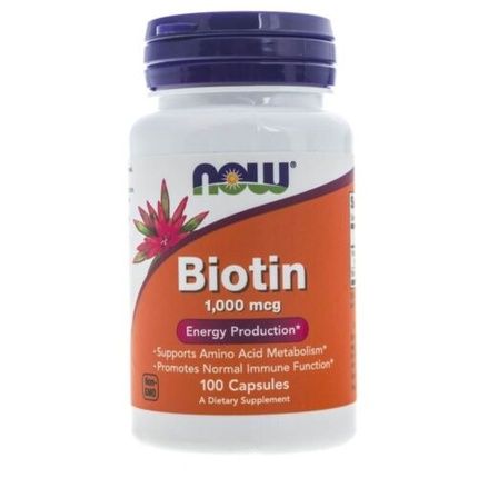 Now Supplements Biotin 1000Mcg Amino Acid Metabolism And Energy Production 100 Capsules - Image 4