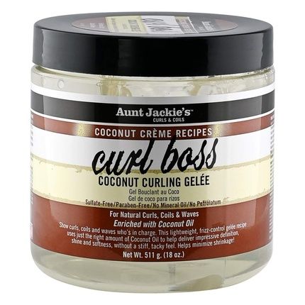 Aunt Jackie'S Coconut Creme Recipes Curl Boss Coconut Curling Hair Gel For Natural Curls, Coils And Waves 18 Oz