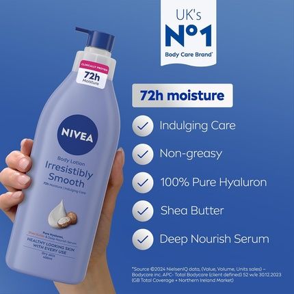 Nivea Irresistibly Smooth Body Lotion 400Ml 72H Hydration