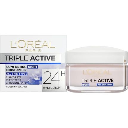 L'Oreal Paris Triple Active Hydrating Night Moisturiser 50Ml
