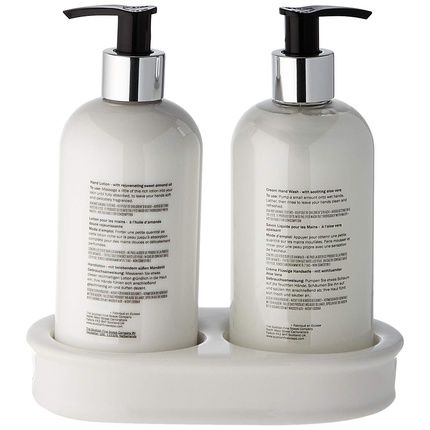 Scottish Fine Soaps Au Lait Hand Care Set Hand Wash Lotion And Ceramic Bottle Stand 600Ml - Image 3