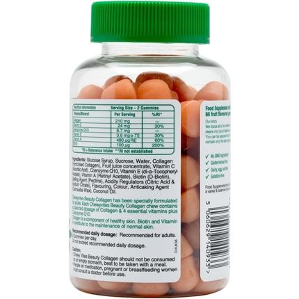 Chewy Vites Beauty Collagen Gummy Vitamins With Hydrolized Collagen, Coq10, Biotin And Vitamins - Berry Flavour - Image 3