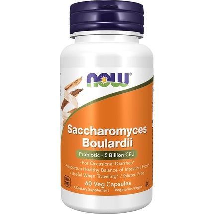 Now Supplements Saccharomyces Boulardii Probiotic 60 Veg Capsules