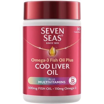 Seven Seas Cod Liver Oil Tablets Plus Multivitamins And Omega-3 30 High Strength Capsules - Image 3