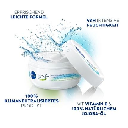 Nivea Soft Refreshing Moisturizing Cream 100Ml Light Cream With Vitamin E