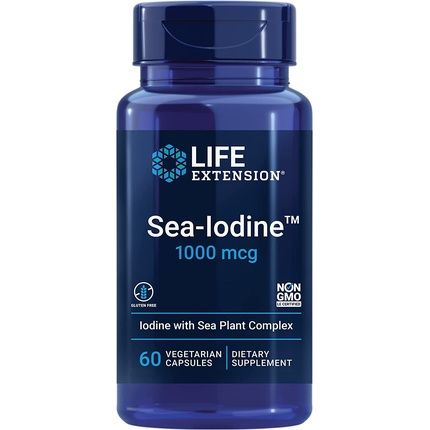 Life Extension Sea-Iodine 1000Mcg Supplement Pills From Organic Kelp And Bladder Wrack Extracts 60 Capsules